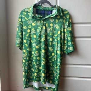 William Murray Lemon Golf Pattern Men's Medium Polo Shirt